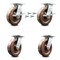 Service Caster 8 Inch High Temp Phenolic Caster Set with Roller Bearing 4 Swivel Lock 2 Brake SCC-35S820-PHRHT-SLB-BSL-2-BSL-2 - alternate 1